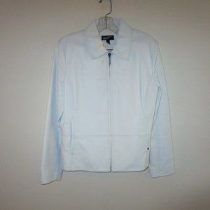 Black Rivet White Leather Jacket Size Large